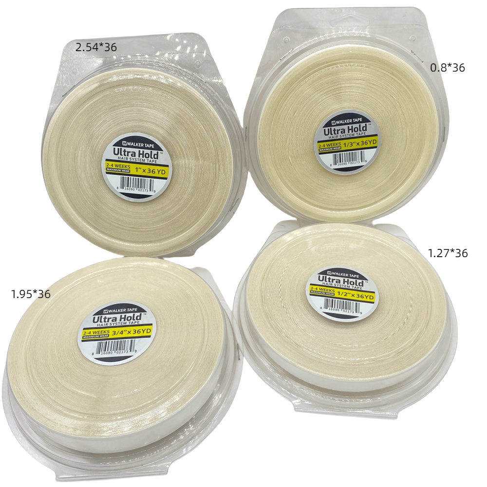Alles mit Box 0,8/1,0/1,27 cm Breite, 12 Yards, weißes Ultra-Hold-Klebeband, doppelseitiges Klebeband, Spitzenfrontband, Haarband, Perückenband