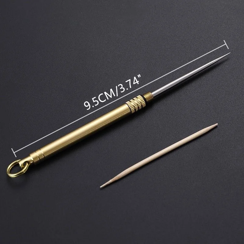 Titanium Outdoor EDC Portable Multi-Purpose Toothpick Bottle Fruit Fork Camping Tool Toothpick Tube Is More Durable Than Floss
