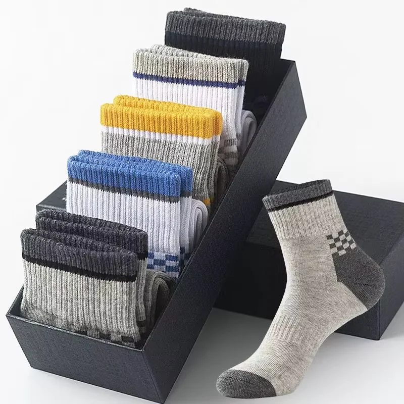 Paquete de 3/5/10 calcetines a media pantorrilla para hombre, calcetines cómodos, puños antideslizantes, ideales para uso diario, trabajo, informal, uso en 4 estaciones, colores sólidos