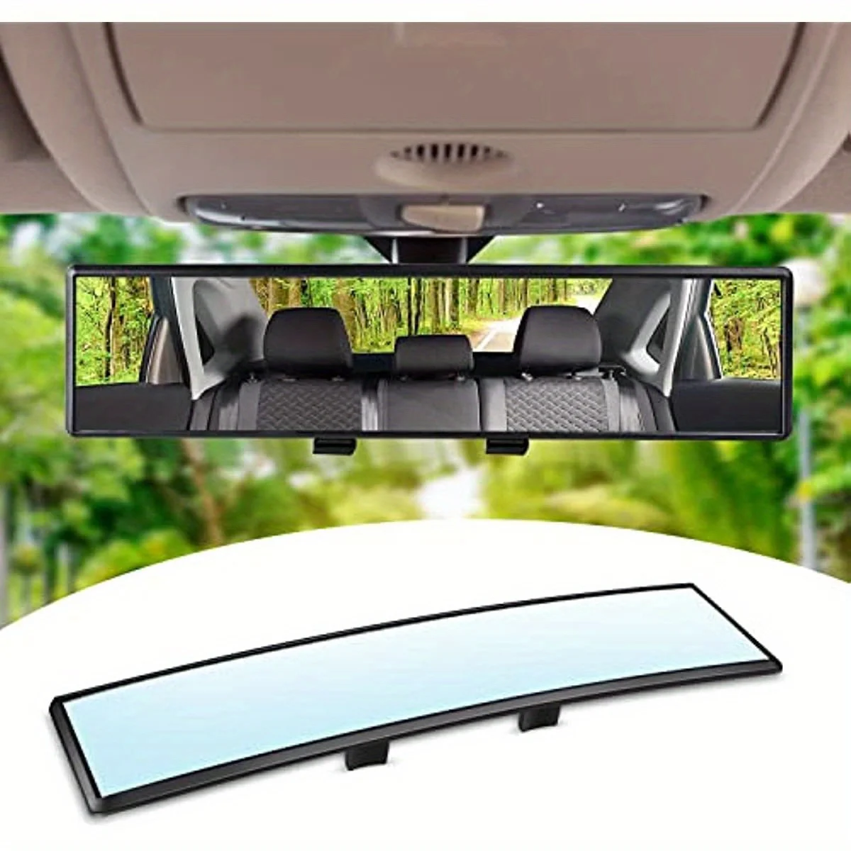 Espelho retrovisor grande angular hd universal para carro, anti-reflexo, fácil instalação com clipe, perfeito para suvs e caminhões amagi