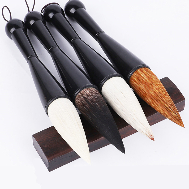 1pc Brush Wolf Hair Sheep Hair Calligraphy and Painting Wood Traditional Ink Chinese Calligraphy Brush Regular Script Practice