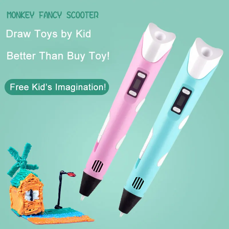 3D-pen Tekening Afdrukken Pen met LCD-scherm Compatibel PLA-filament Speelgoed Veilig schilderen voor kinderen DIY Kerstverjaardagscadeau