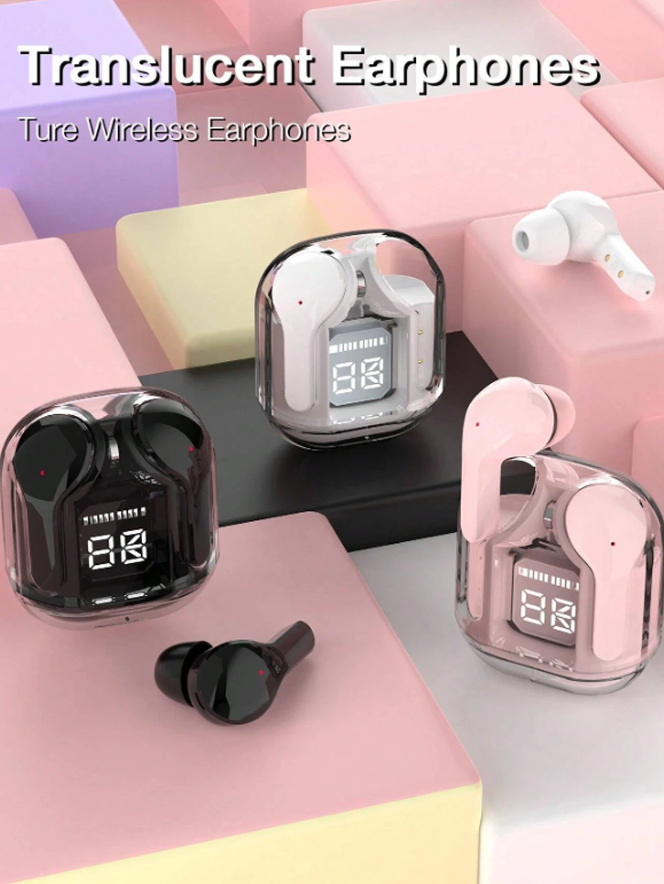 Wireless earphones Air31, LED digital display high-definition microphone, 200mAh lithium battery capacity, link name "TWS"