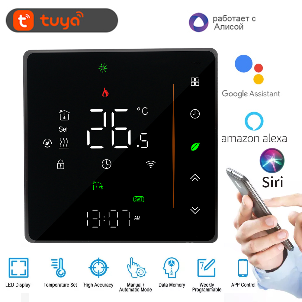 Termostato wi-fi tuya smart life para caldeira a gás e aquecimento de piso quente controlador de temperatura doméstica smartthings alexa google siri