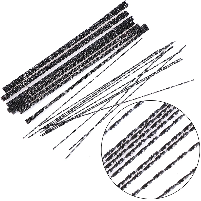 12 Pcs/pack High Quality 0.7mm-1.35mm Scroll Jig Saw Blades Spiral Teeth Metal Wood Cutting Craft Tools For Carving