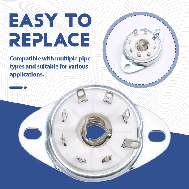 Shoppingstore 10Pcs 8PIN K8A Octal Tube Socket  Valve Base For EBL21 ECH21 4P1S 5B254 7N7 4J1S