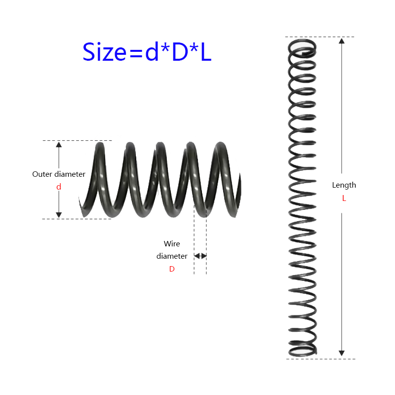 1pcs Small Spring Y-shaped Compression Spring Wire Diameter 0.3-0.8mm Spring Steel Length 300mm Outer Diameter 2-15mm