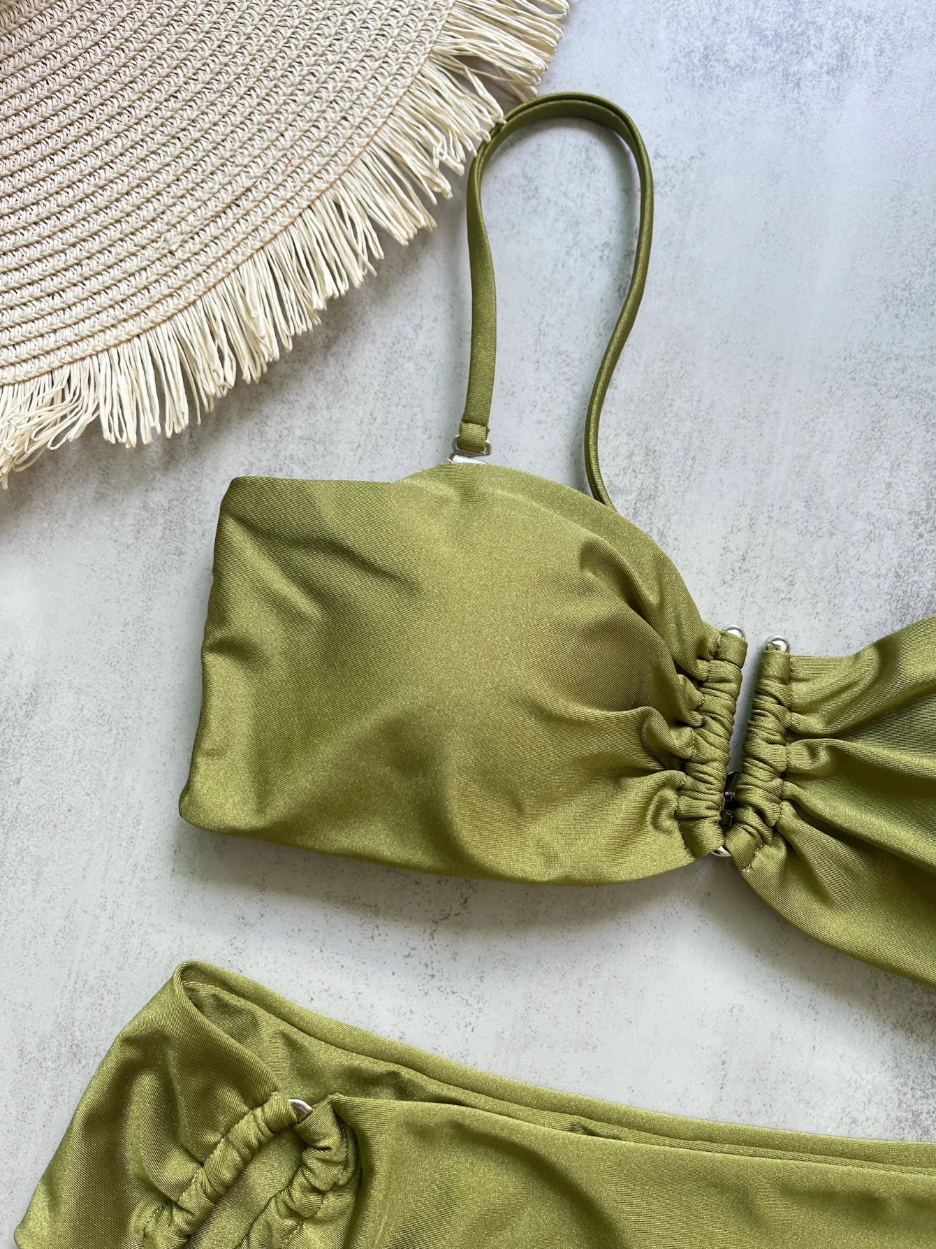 Bandeau Bikini Push Up Femmes Maillots De Bain 2024 Sexy Maillot De Bain Pour Femme Brésilien Ensemble Bikini String Biquini Maillots De Bain Solide Maillots De Bain