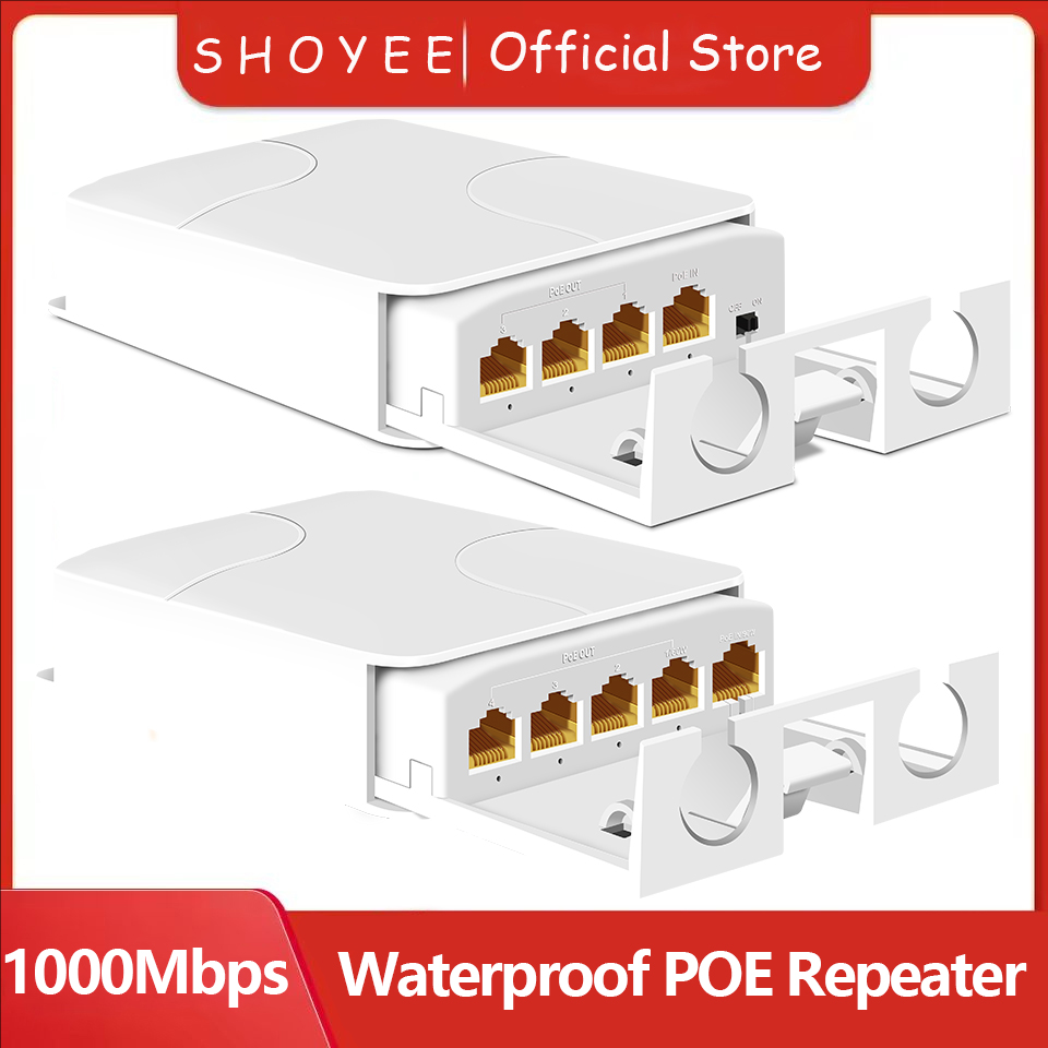 4/5 Port Wasserdichter POE-Extender 4-Port-Repeater 100/1000 Mbit/s Outdoor-Netzwerk IP55 VLAN 44–57 V für POE-Kamera Wierless AP