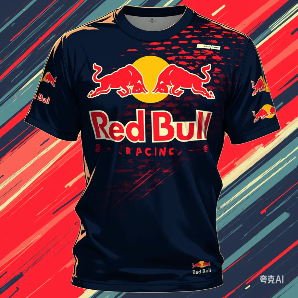 2025 nueva camiseta para hombre Red Bull Racing 3D F1 traje de carreras de fórmula Red Bull Racing deportes extremos traje de entrenamiento de marca de alta calidad