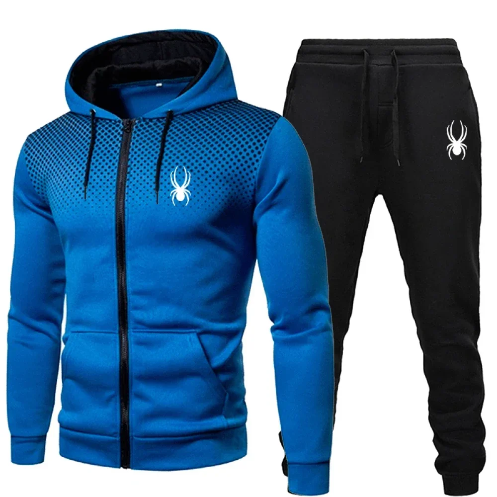 2025 popular duas peças roupas esportivas masculinas jogging terno moletom com capuz moletom com zíper roupas de outono e inverno