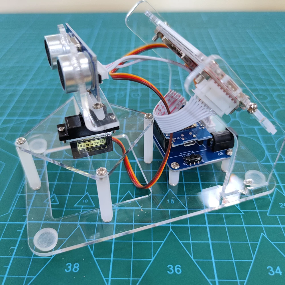 อะคริลิค Mini Radar หุ่นยนต์ TFT ขนาดเล็ก/ใหญ่หน้าจอ Ultrasonic Radar สําหรับหุ่นยนต์ Arduino สําหรับ ESP8266 โปรแกรมของเล่น Diy ชุด