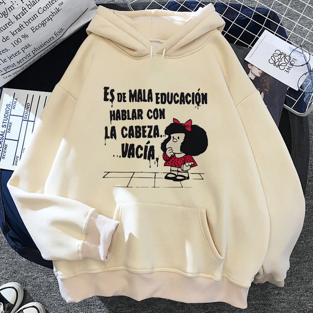 Mafalda 까마귀 그래픽 패턴 재미있는 젊은 십대 운동복 athleisure 하라주쿠