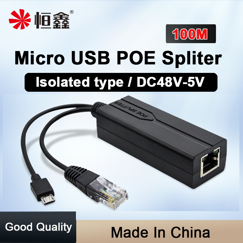 DC 48V Naar 5V Micro Usb Poe Spliter Hoofd Schudden Ip Camera Voeding Module Ethernet 100M
