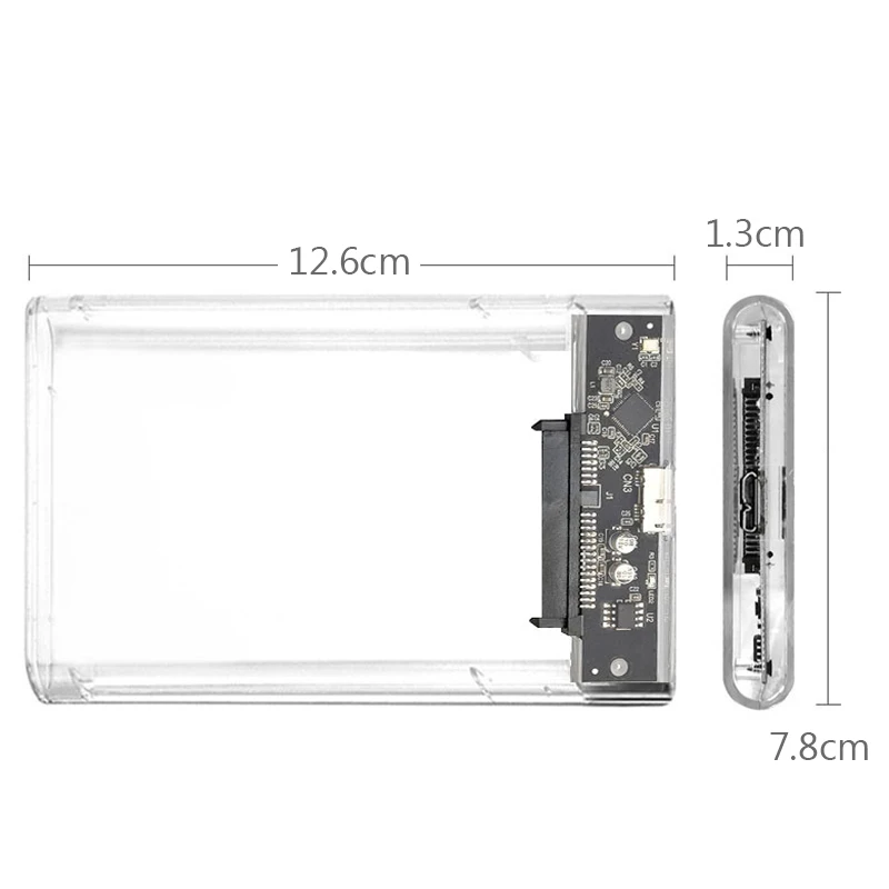 USB 3.0 Transparent HDD Enclosure 2.5" ,Type C Micro Cable External Hard Drive Disk Case 2.5 Inch SATA Box HDD SSD Computer