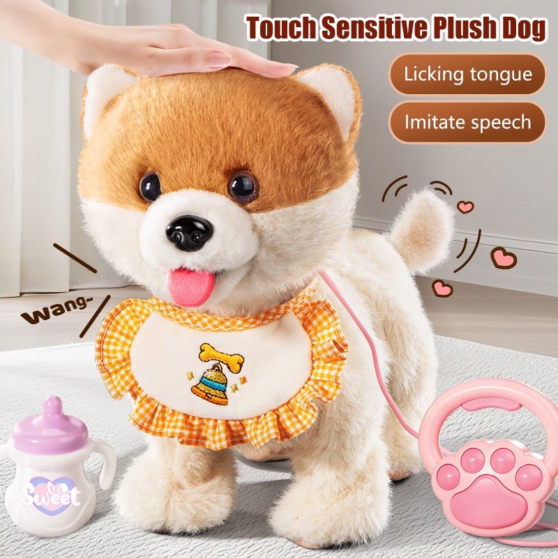 Интерактивная игрушка-робот для детей, реалистичные электронные домашние животные с прогулкой, лизанием лая, музыкой, лучший подарок для мальчиков и девочек 3 лет