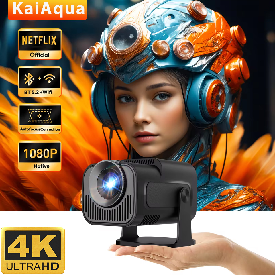4K Android 11 Projector Native 1080P 390ANSI Dual Wifi6 BT5.0 1920*1080P 180° Rotatable Cinema portable Projetor upgrated HY320
