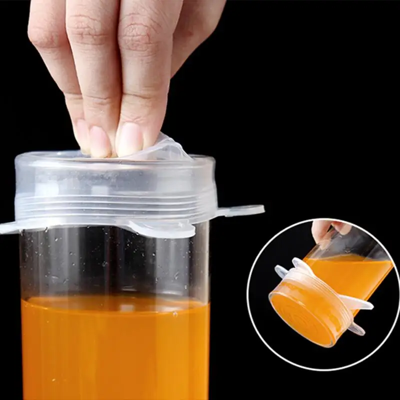 Tapas de silicona reutilizables, tapas de silicona adaptables para latas, platos de comida, accesorios de cocina para mantenimiento fresco, utensilios, 6 uds.