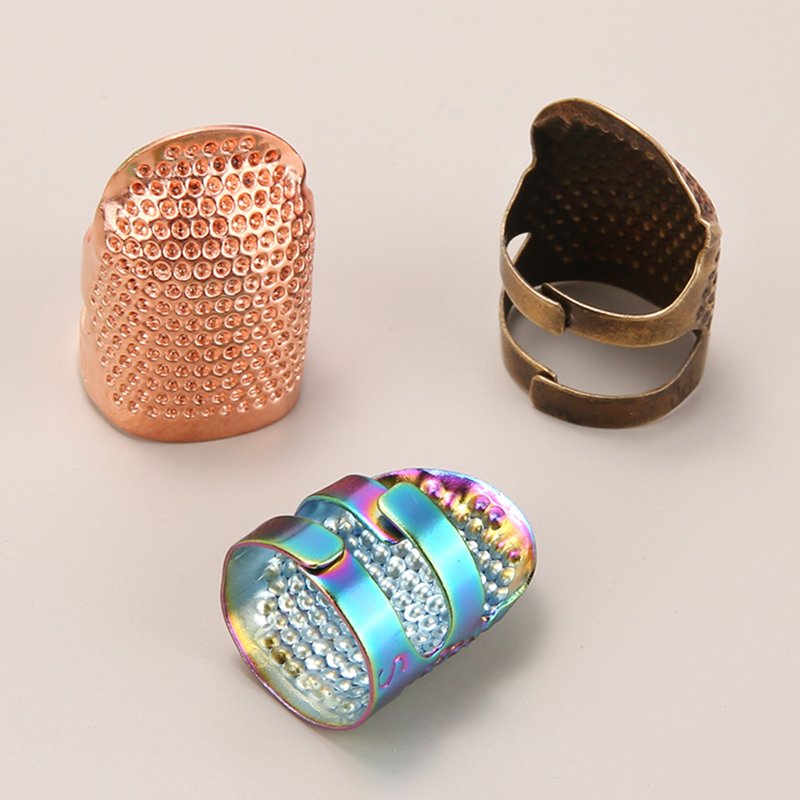 Adjustable Vintage Sewing Thimble, Handmade Non-slip Embroidery against Ring, Vintage Needle Presser Needle Hoop Finger Holder