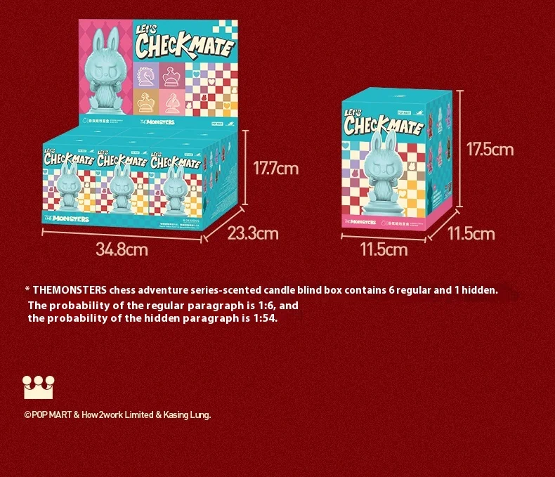 The Monsters Labubu-caja ciega con vela perfumada, artículos para el hogar, caja misteriosa, regalos de cumpleaños