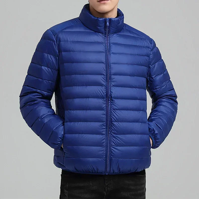 Parkas cálidas y ligeras para hombre, Parkas con relleno de algodón y cuello levantado, chaquetas gruesas informales, abrigos de invierno para hombre