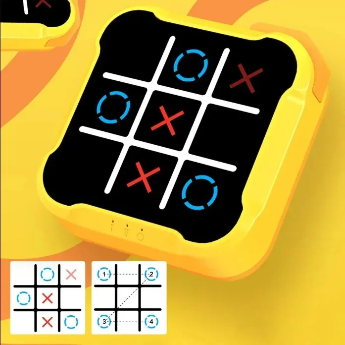 Tic Tac Toe เกมเด็กของเล่นอิเล็กทรอนิกส์ Noughts และ Crosses เกมการฝึกอบรมหน่วยความจํา Infinite แบบพกพาเกมสําหรับเด็กผู้ใหญ่