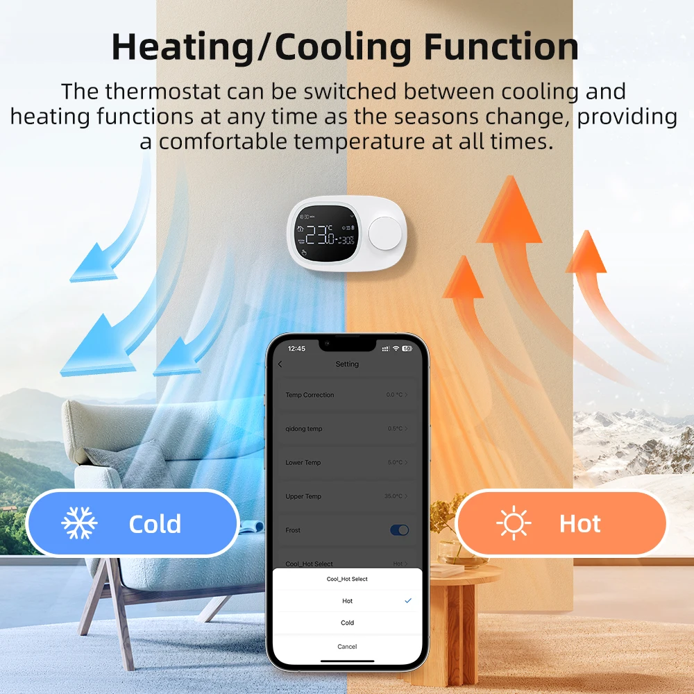 AVATTO Tuya WiFi เครื่องทําความร้อน/ความเย็นน้ําหม้อต้มแก๊สอุณหภูมิ Controller,แบตเตอรี่ต่ํา Smart Thermostat, alexa Google Home