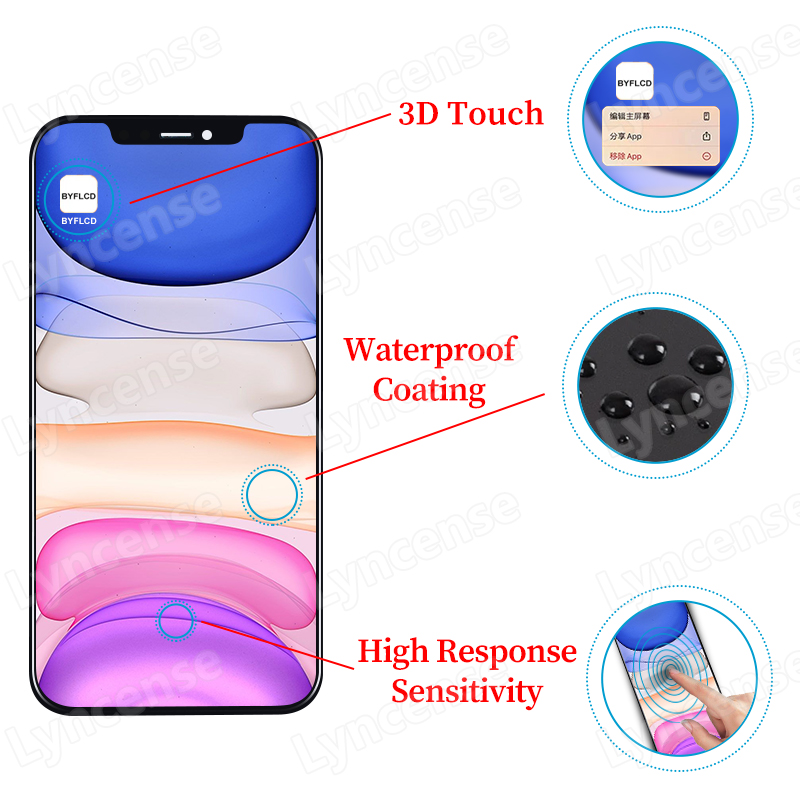 Quality OLED For iPhone 11 Pro Max LCD Display With 3D Touch Digitizer Assembly  INCELL For 11 Pro Max LCD Replacement Parts