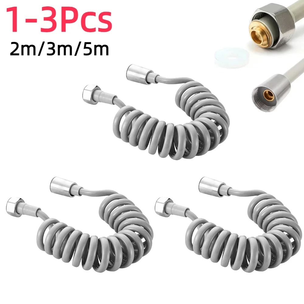 2m 3m 5m macio flexível longo primavera cabeça de chuveiro mangueira tubo toalete bidé shattaff pulverizador linha telefone mangueiras acessórios do banheiro
