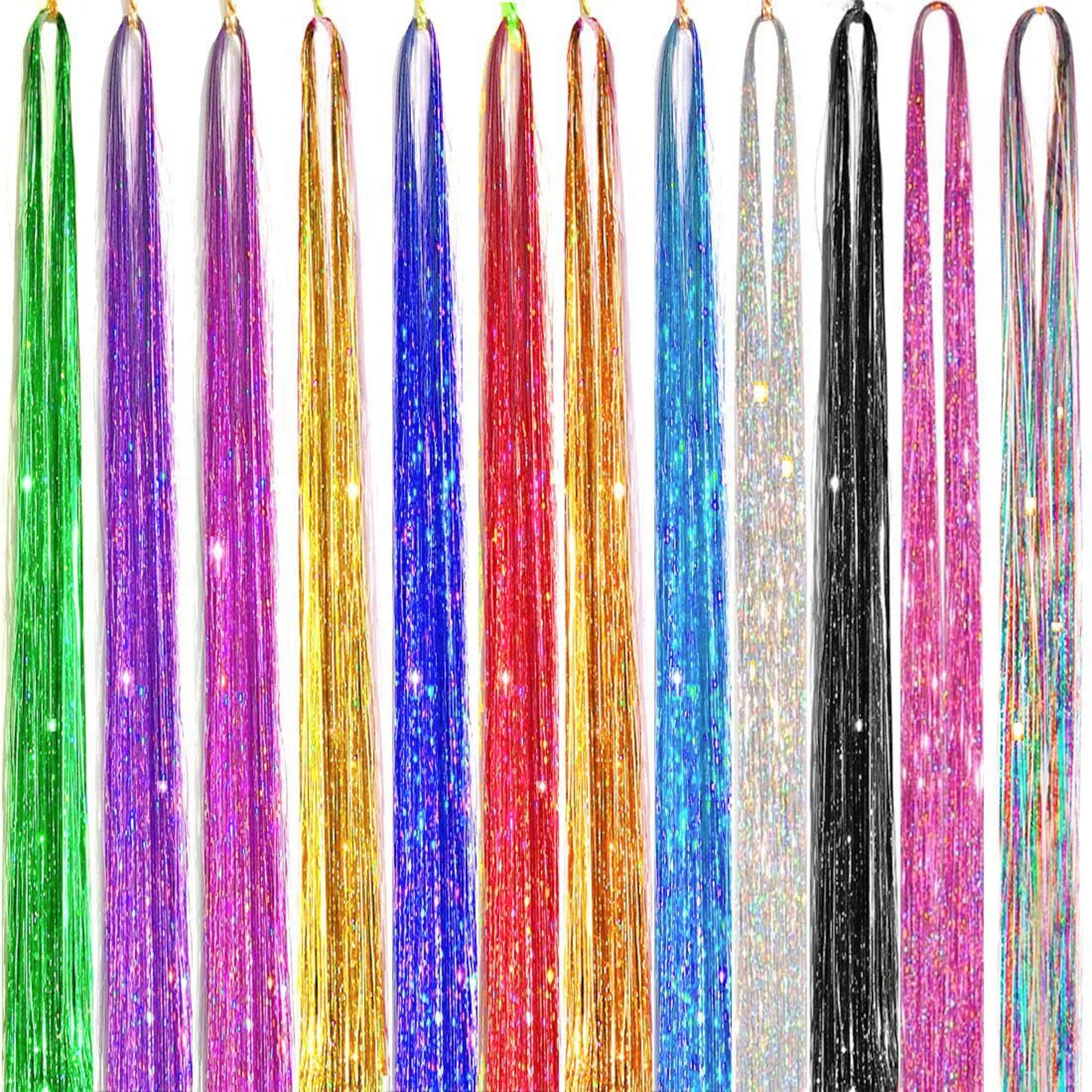 120cm brilho brilhante cabelo enfeites extensões de cabelo deslumbra mulheres hippie para trança cocar ferramentas de trança de cabelo