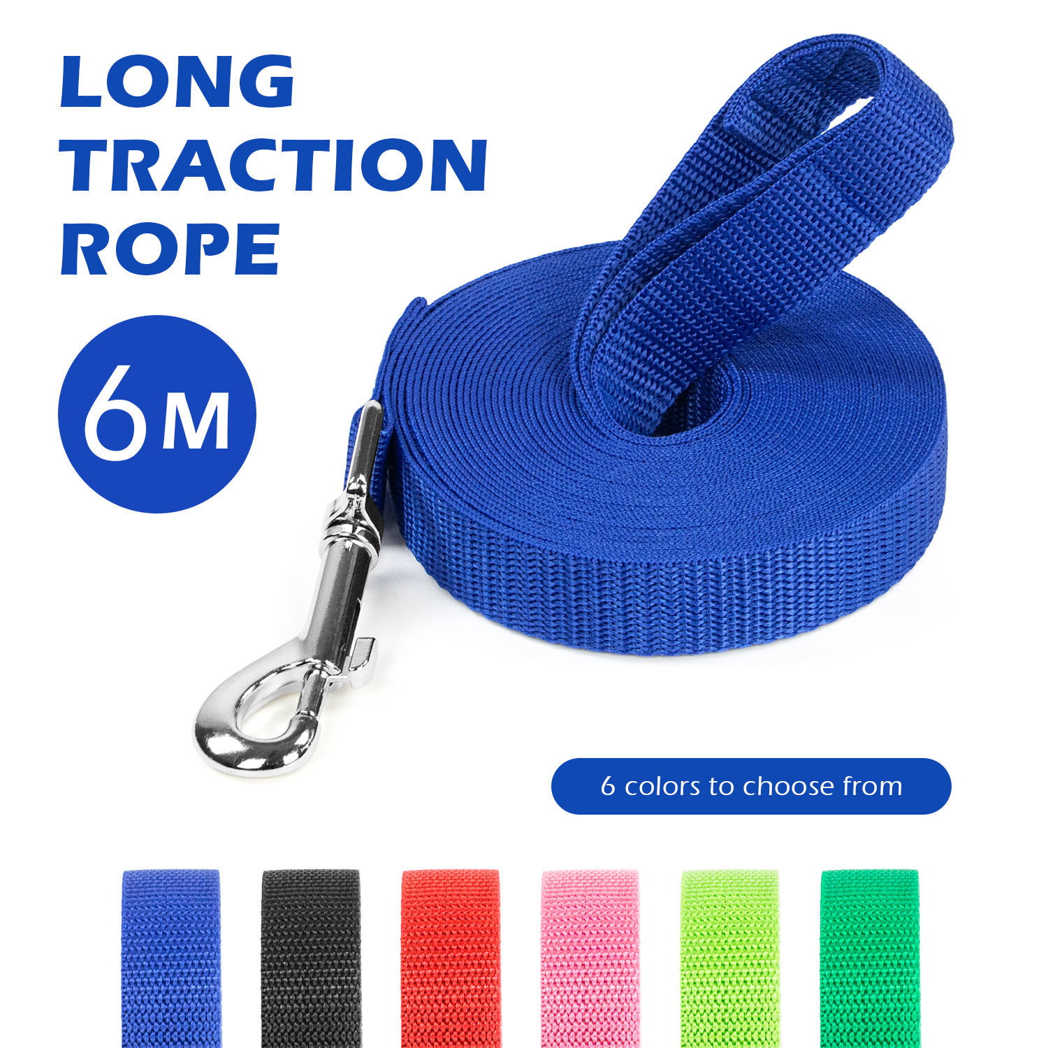 1.5M 3M 4.5M 6M 10M Nylon Dog Training Leashes Walking Pet Leash Long Lanyard Traction Rope for Small Large Dogs Lead Item