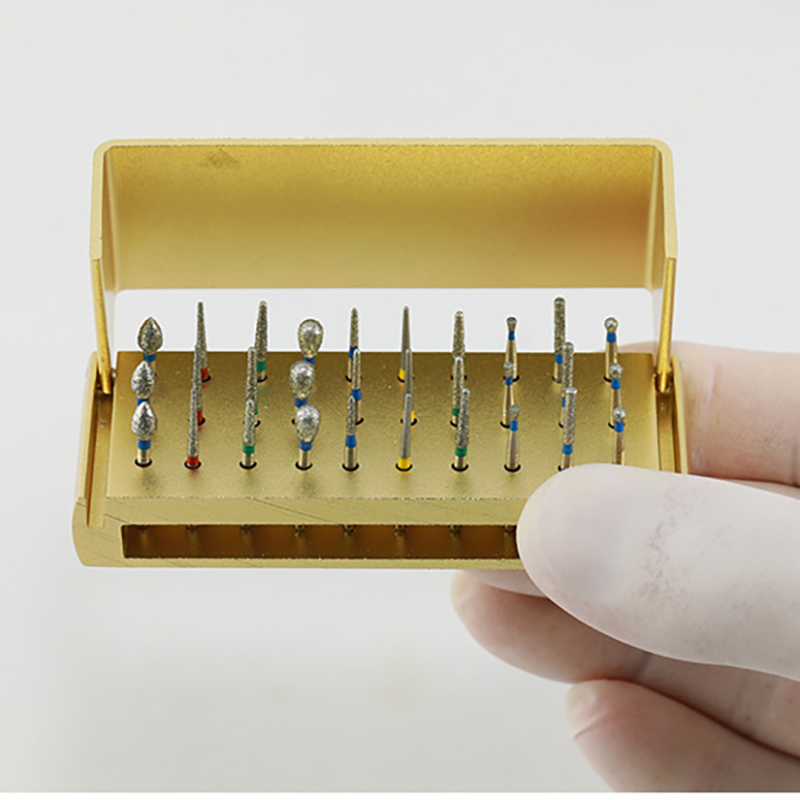 Piorpoy หัวกรอฟัน30ชิ้น/เซ็ต, หัวกรอเพชรความเร็วสูง1.6มม. กล่องจัดวางหัวกรอฟันขาว