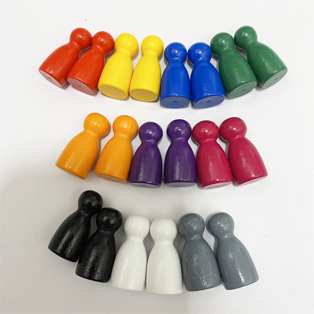 20Pcs/Set 14 colors Wooden Chess Pieces Board Game Accessories Wood Game Pawn/Chess Card Pieces For Board Games Accessories