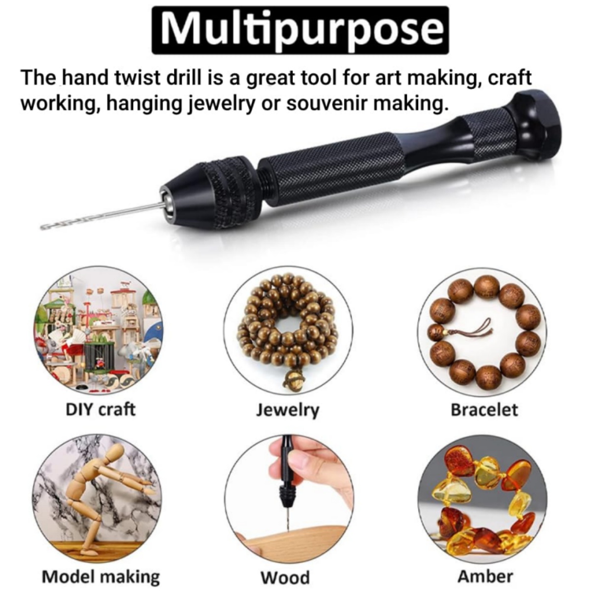 Mini Hand Twisted Diamond Manuelles Stanzset Kulturelles Spielen Bernstein Tausend Augen Diamant Bodhi Walnuss, Schnitzbohrwerkzeug