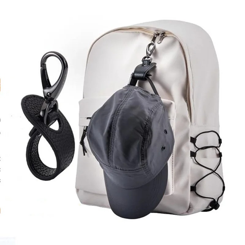 Clipe de chapéu de viagem de couro simples chapéu de beisebol de golfe clipe de chapéu de verão cinta toalha luva armazenamento carteira fivela clipe de trava mãos-livres