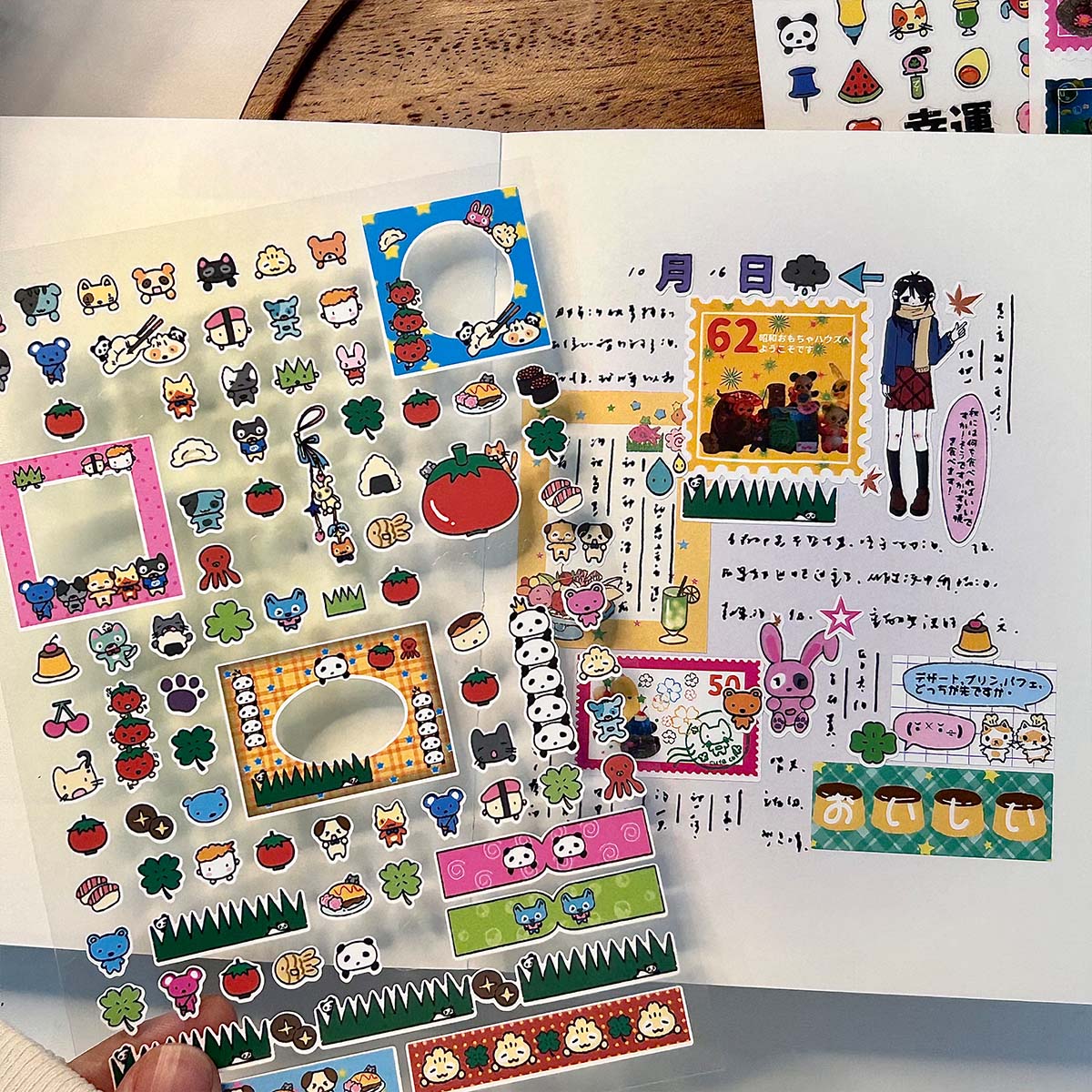 สติกเกอร์ Kawaii สไตล์ที่สมจริงป้ายสติกเกอร์เครื่องเขียนสติกเกอร์สําหรับ Scrapbooking Deco องค์ประกอบ DIY โทรศัพท์ Decal สติกเกอร์