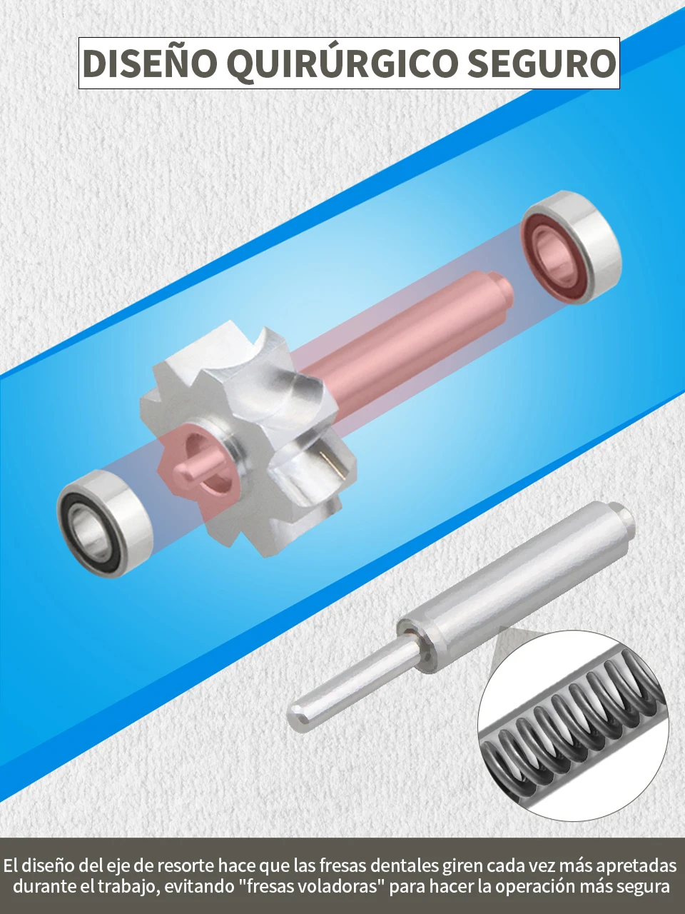 Pieza de Mano Dental LED Alta Velocidad Alta Rotación 3 Spray de Agua Enfriamiento Rápido Rodamiento Cerámico Bajo Ruido Punta de Turbina Herramientas Odontológicas