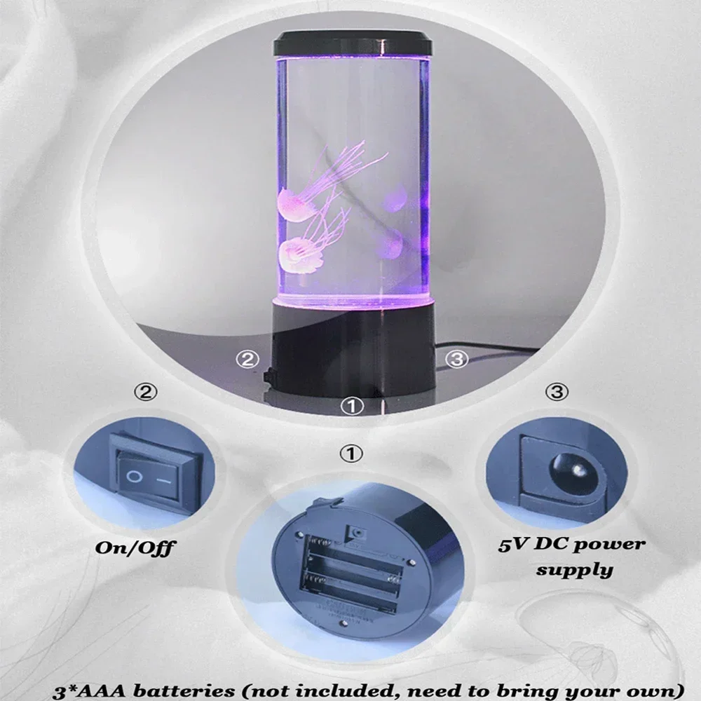 해파리 램프 LED 원격 제어 색상 변경 수족관 조명 8 색 홈 장식 조명 야간 조명 애완 동물 용품