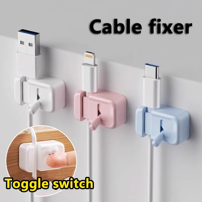 Desktop Cable Organizer – For Phone Chargers, Data Cables; Wire Management, Routing, Securing, Storage & Bundling Clips