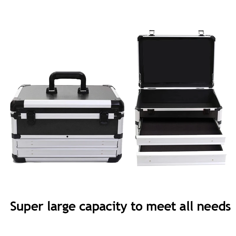 Tool Box Aluminium Equipment Case Protable Toolbox for Mechanic Large Capacity Suitcase Hard Case Storage Box with Drawers