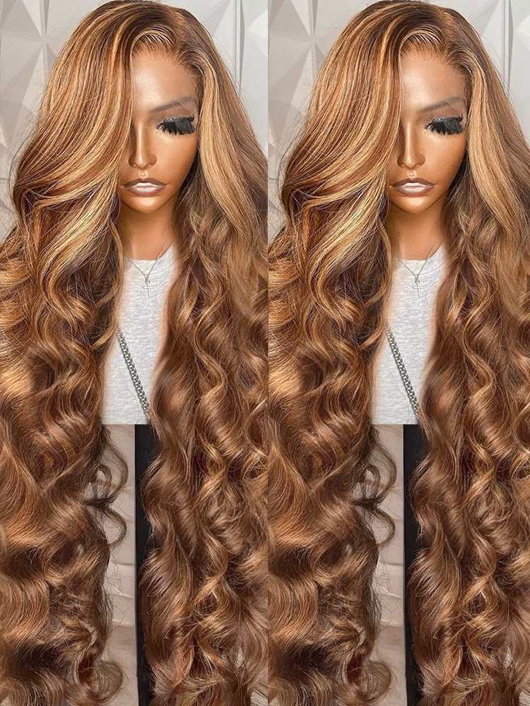 Highlightวิกผมผมมนุษย์ 13X6 ลูกไม้ด้านหน้าWigsสีผมมนุษย์Wigsสําหรับผู้หญิง 40 นิ้วน้ําผึ้งสีบลอนด์Body Waveวิกผมลูกไม้ด้านหน้าด้านหน้า