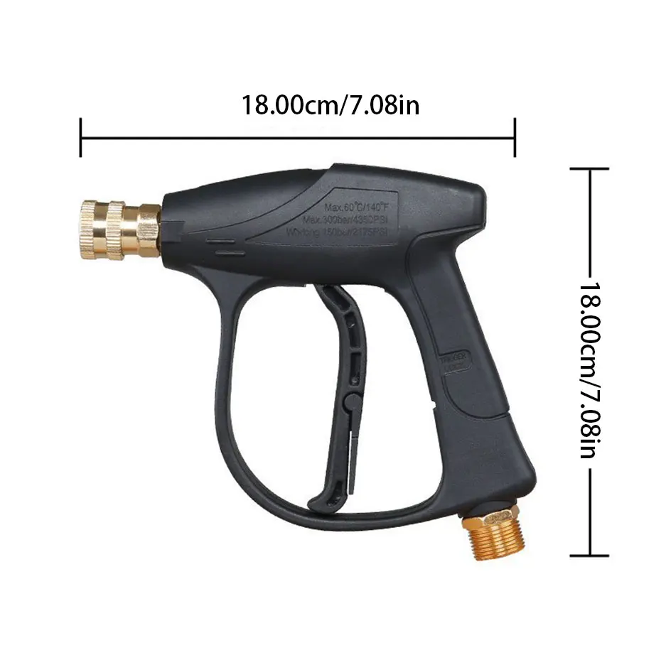 Hogedruk Wasstraat Waterpistool Aluminium Kern Snelle Inbrengen Vijf Kleur Waaiervormige Mondstuk Union Nozzle Auto Wassen Pistool M22-14