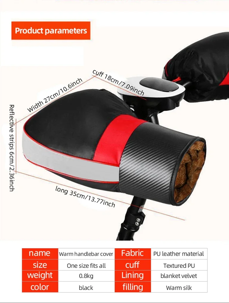 Manoplas para guidão de motocicleta, luvas protetoras para motocicleta, scooter, grosso, quente, à prova de chuva, inverno, mais quentes