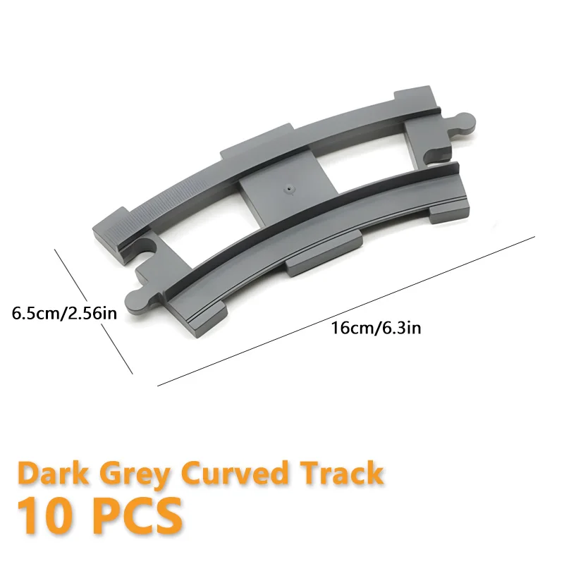 Train Track Series Compatible With DUPLO 10874 10872 10882 Large Brick Accessories Straight  Curved Track Expansion For Kid DIY