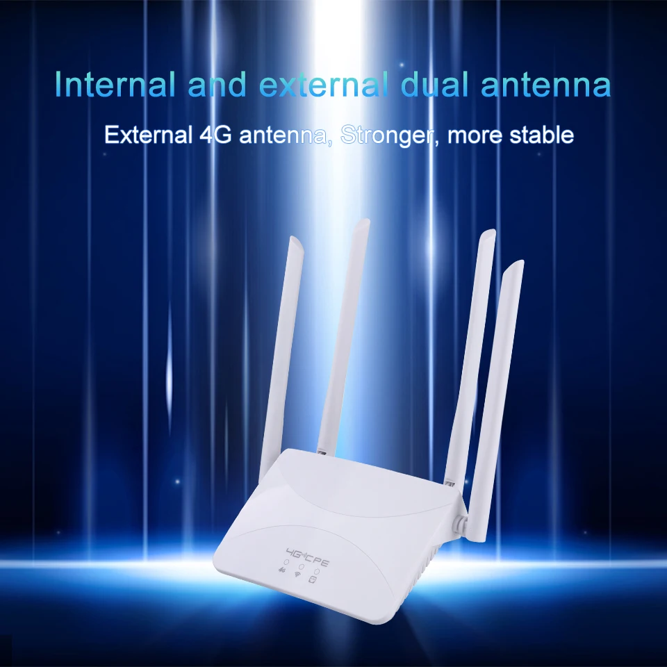 KuWFi 4G LTE CPE-router 300 Mbps draadloze thuisrouter 3G 4G SIM 2.4G wifi-router RJ45 WAN LAN Draadloos 4G-modem Ondersteuning 10 apparaten