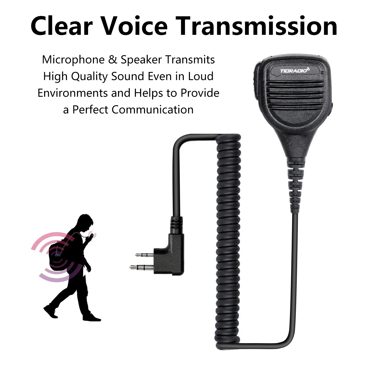 Аксессуары для рации TIDRADIO Ручной микрофон MIC для BAOFENG UV-5R BF-F8HP 5RM UV-21R UV-5G Plus TIDRADIO TD-H3 TD-H8