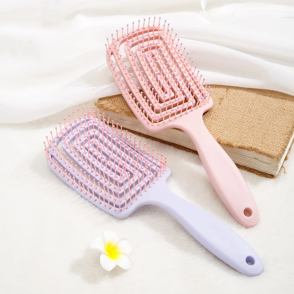 1pc Elastische Massage Kamm Aushöhlen Haar Pinsel Kopfhaut Massage Kämme Salon Haar Styling Detangler Schnelle Föhnen Entwirren werkzeug