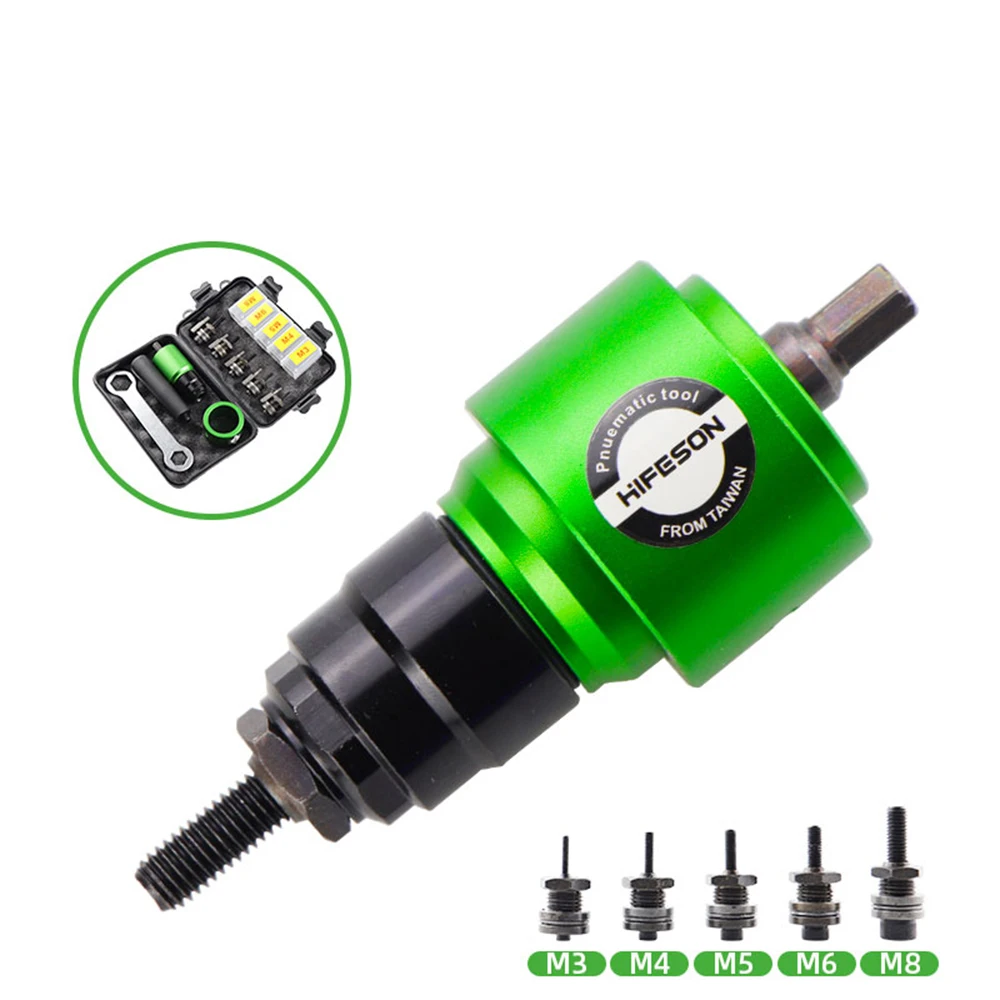 HIFESON M3 M4 M5 M6 M8 ไฟฟ้า Rivet เครื่องมืออะแดปเตอร์คู่มือ Rivter มือถือ Rivet Gun Connector Kit เจาะมือสําหรับแบนถั่ว