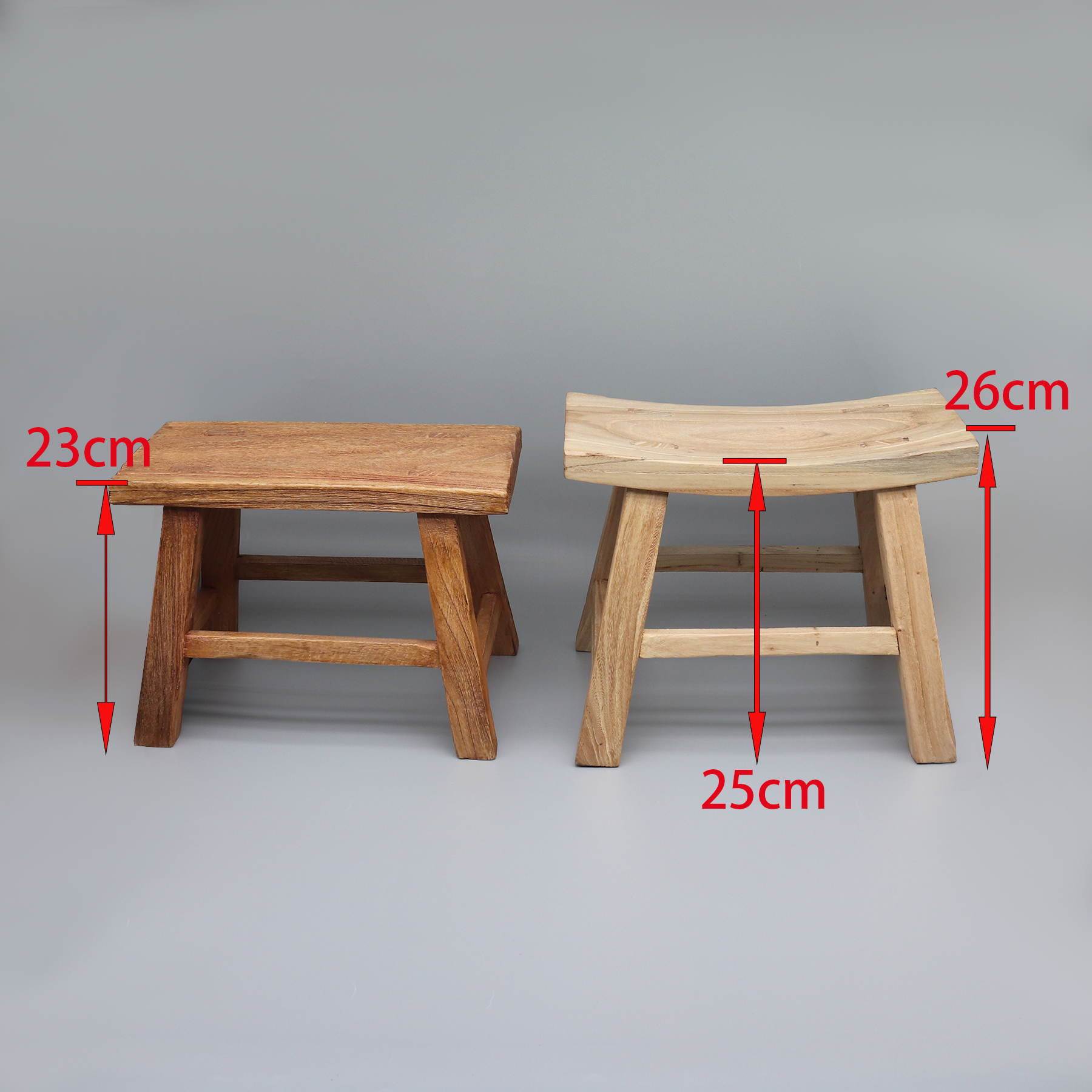 Taburete de madera recién hecho, silla para niños, madera maciza de olmo