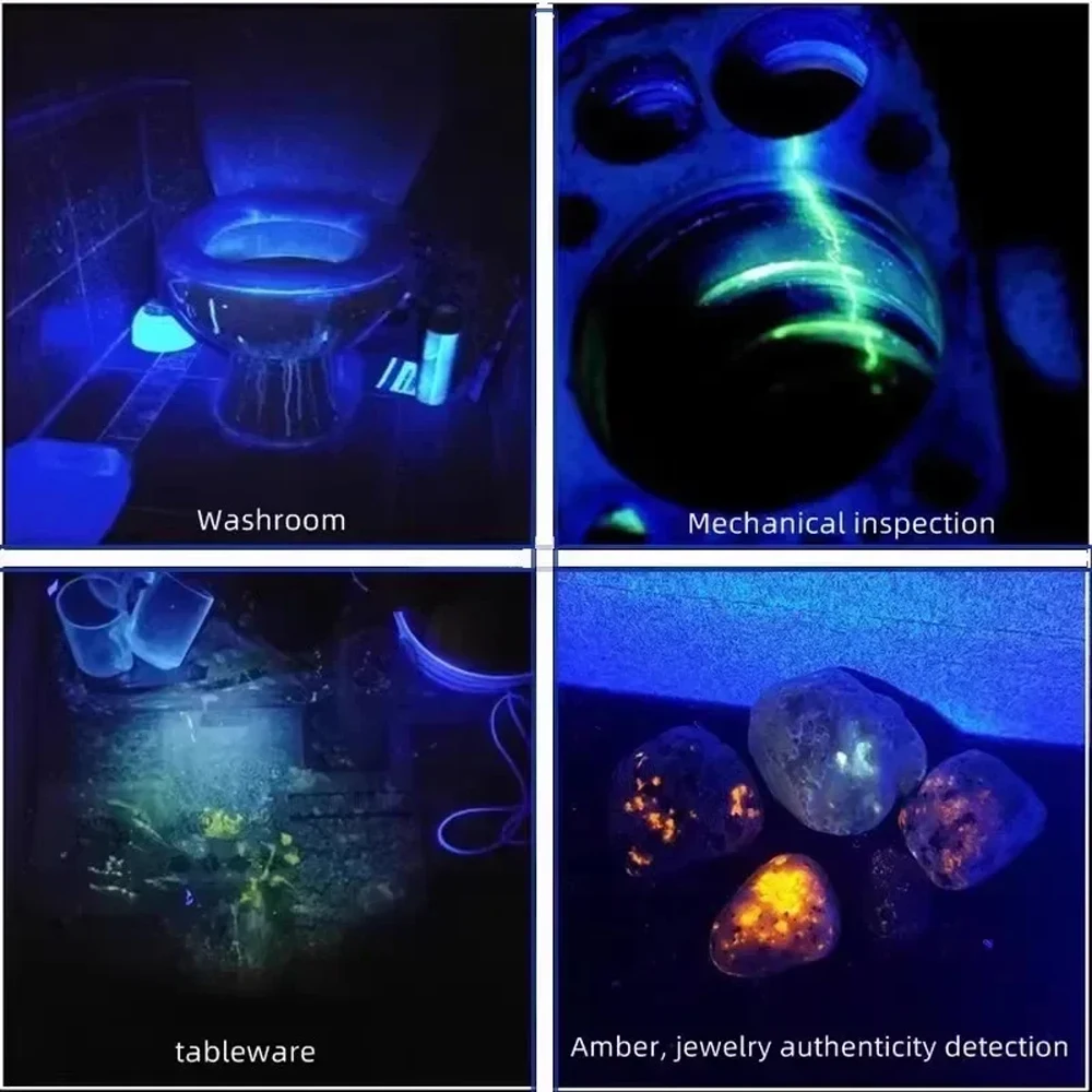 365/395nm UV Flashlight Zoom Type-C USB Rechargeable Black Light For Identification,Pet Urine Detection,Scorpion With Battery